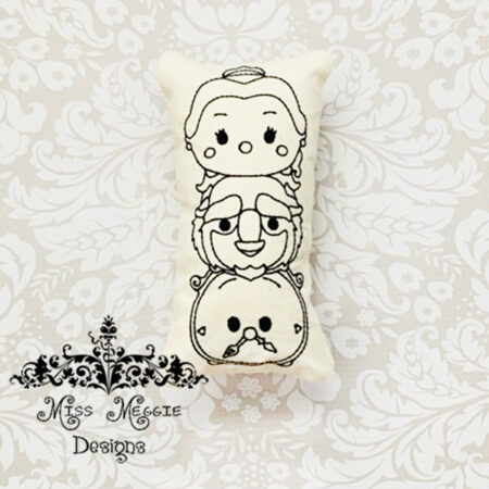 Doodle doll coloring stuffie Stackable beast ITH Embroidery file