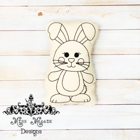Doodle coloring doll stuffie Spring Bunny Embroidery file