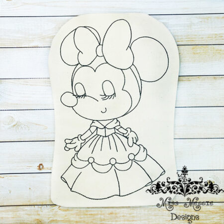 Doodle coloring doll Mouse Princess Belle ITH Embroidery file