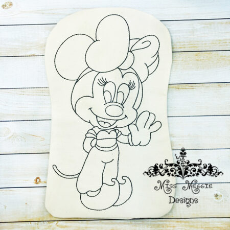 Doodle coloring doll Mouse Princess Jaz ITH Embroidery file