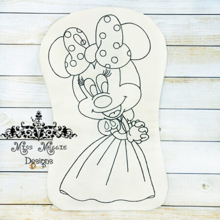 Doodle coloring doll Mouse Princess Snow W ITH Embroidery file