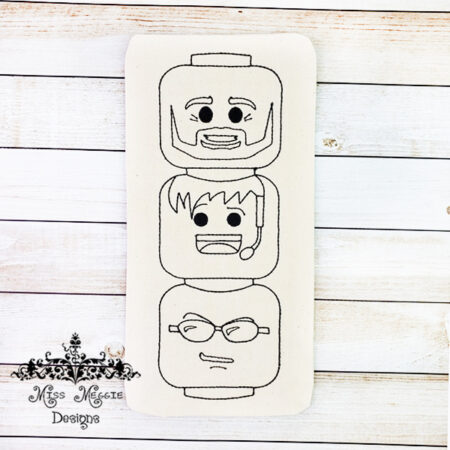Doodle doll coloring stuffie stackable heads ITH Embroidery file