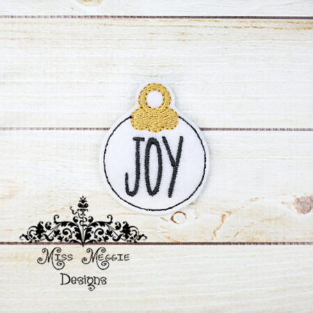 Ornament Joy feltie ITH Embroidery design file