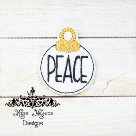 Ornament Peace feltie ITH Embroidery design file