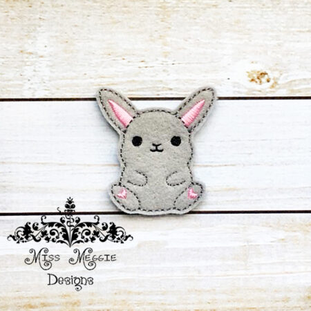 Bunny Rabbit sitting Feltie ITH design digital file