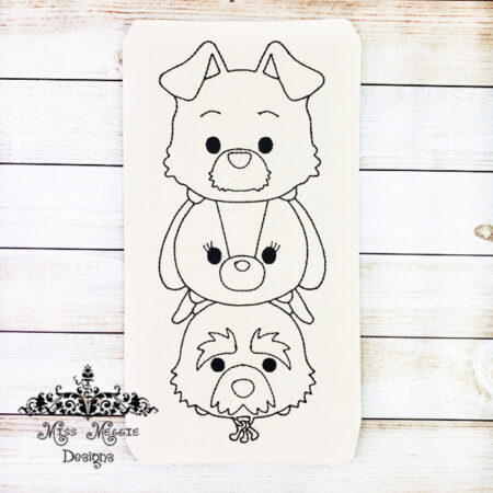 Doodle coloring stuffie stackable Lady ITH Embroidery file