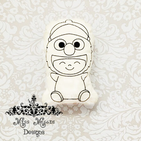 Doodle doll coloring stuffie Sesame Knight ITH Embroidery file