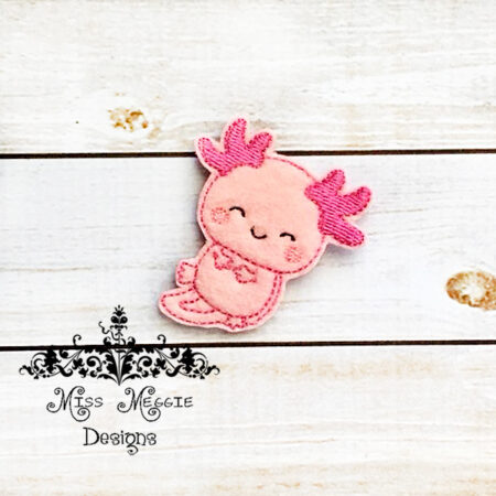 axolotl mud puppy happy Feltie ITH design digital file