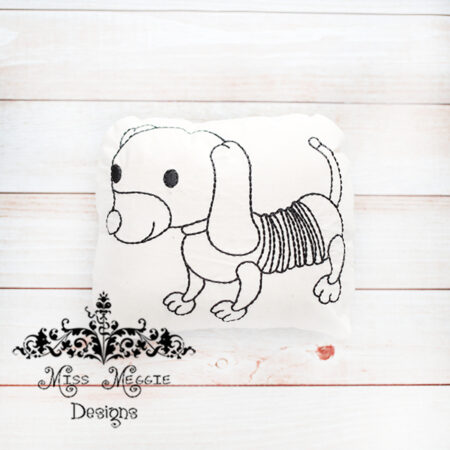 Doodle coloring doll stuffie Toy slinky dog Embroidery file
