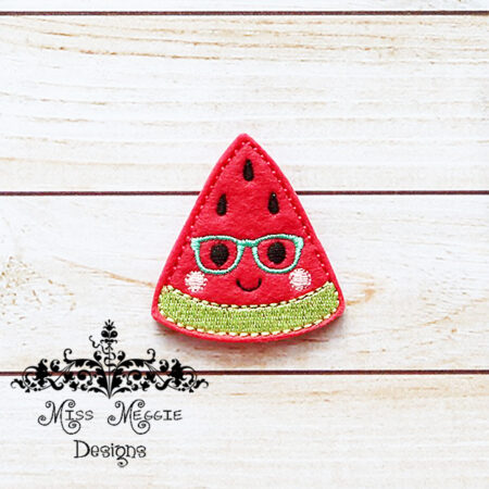 Geeky Watermelon summer Feltie ITH design digital file