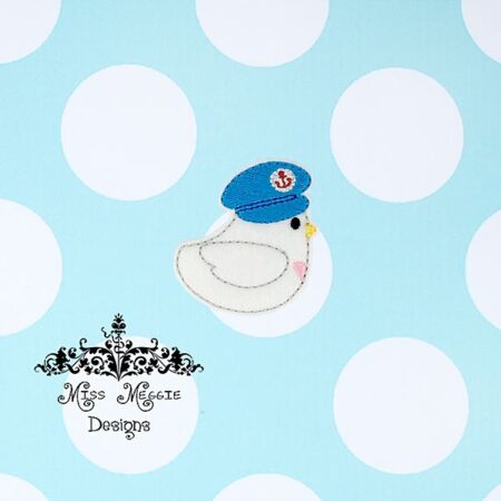 Captain Boy Seagull Bird feltie ITH Embroidery design