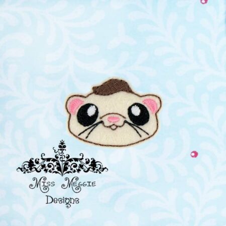 Cute Ferret feltie ITH Embroidery design file