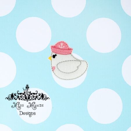Sailor Girl Seagull bird feltie ITH Embroidery design