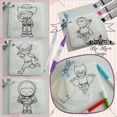Hero 4x4 coloring page ITH Embroidery design file set