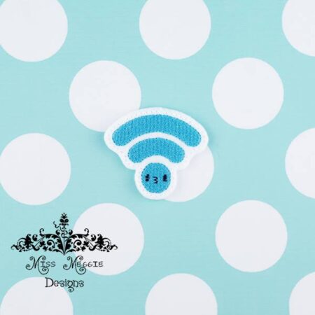 Kawaii Wifi internet feltie ITH Embroidery design
