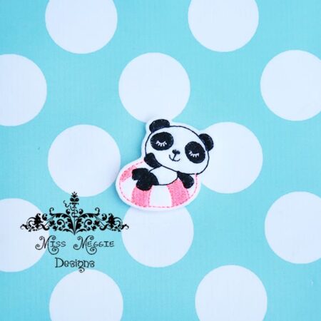 Panda Pool Float feltie ITH Embroidery design