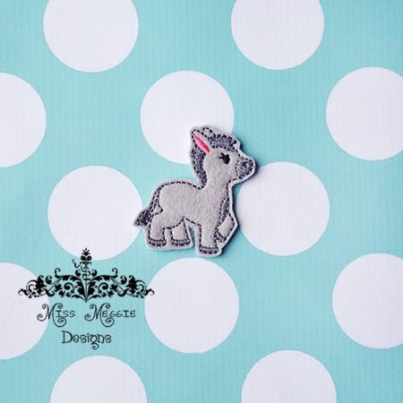 Donkey Burro farm feltie ITH Embroidery design