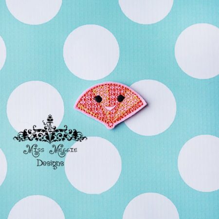 Kawaii China Fan feltie ITH Embroidery design