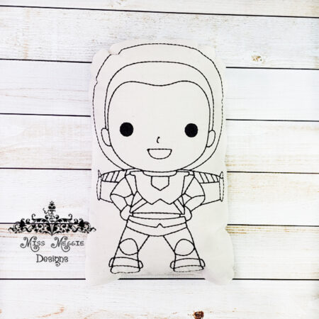 Doodle coloring doll stuffie Toy spaceman ITH Embroidery design