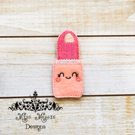 Kawaii lipstick feltie ITH Embroidery design file