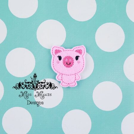 Farm Piggy Kawaii Pig feltie ITH Embroidery design