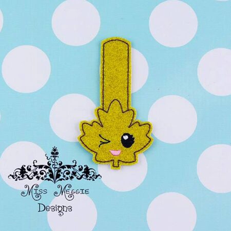 Kawaii Maple Leaf snaptab ITH Embroidery design file
