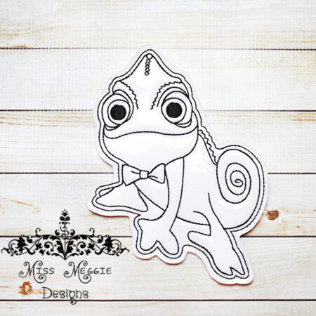 Coloring flat doll Chameleon Pascal ITH Embroidery design file
