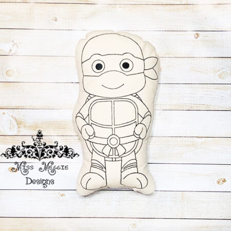 Doodle coloring doll ninja turtle ITH Embroidery file