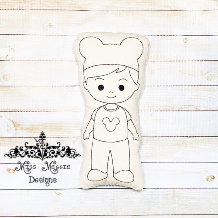 Doodle coloring doll stuffie Mouse Boy  Embroidery file