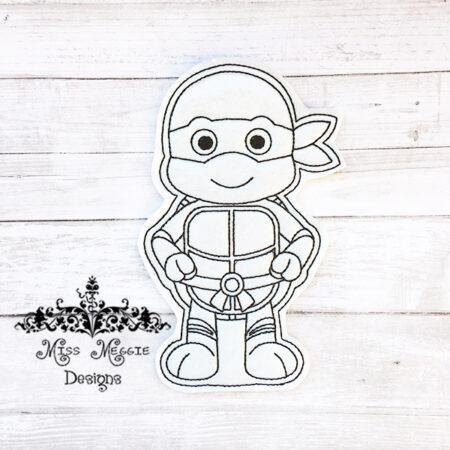 Coloring flat doll Ninja turtle ITH Embroidery design file