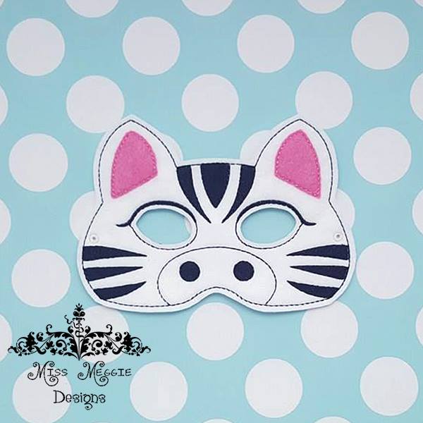 Zebra Zoo animal Mask ITH Embroidery design file