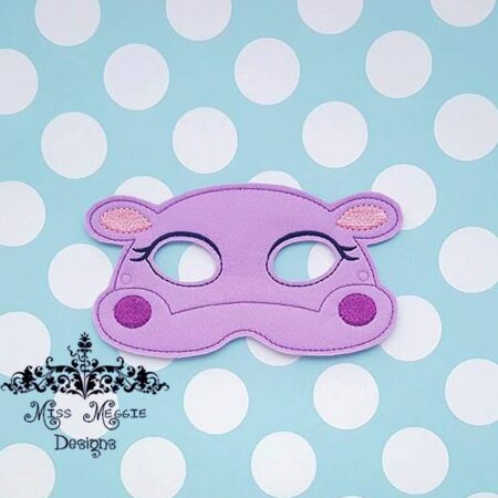 Hippo Zoo animal Mask ITH Embroidery design file