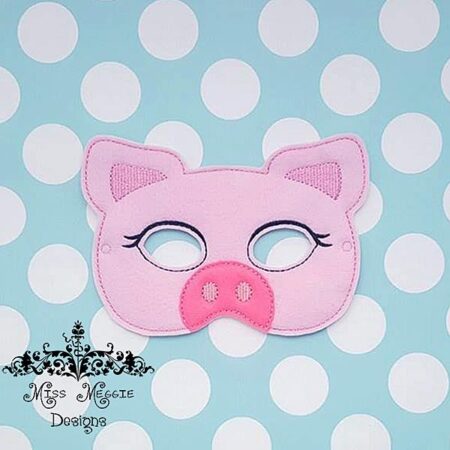 Pig Piggy Farm animal Mask ITH Embroidery design file