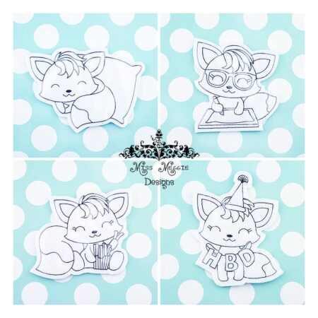 Fox Woodland coloring doll set ITH Embroidery design file