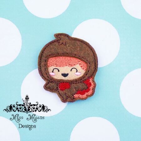 Boy Turkey costume feltie ITH Embroidery design file
