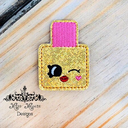 Kawaii Nail polish girl  feltie ITH Embroidery design