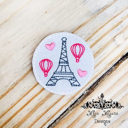 Paris Eiffel Tower Love feltie ITH Embroidery design file