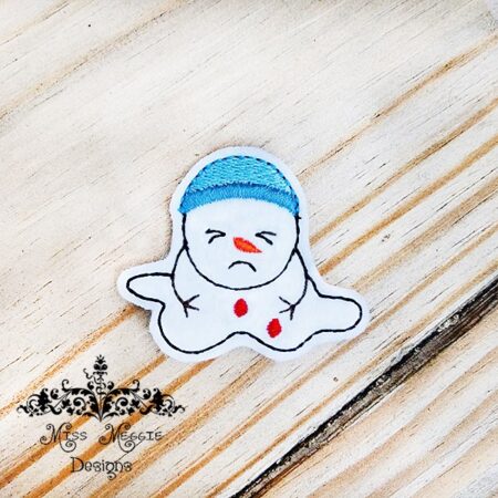 Melting Snowman winter feltie ITH Embroidery design file