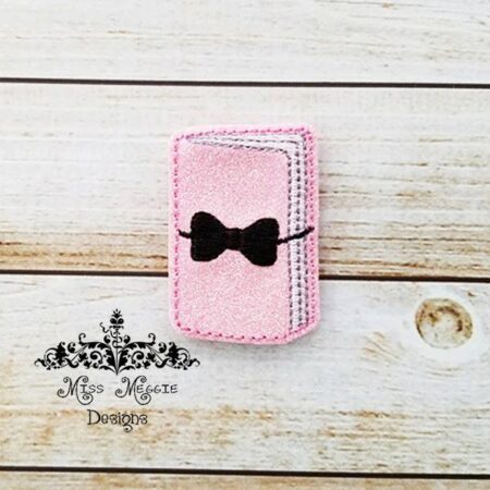 Travel Journal Bow feltie ITH Embroidery design file
