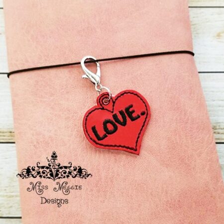 Love Heart planner Feltie Charm ITH Embroidery design file