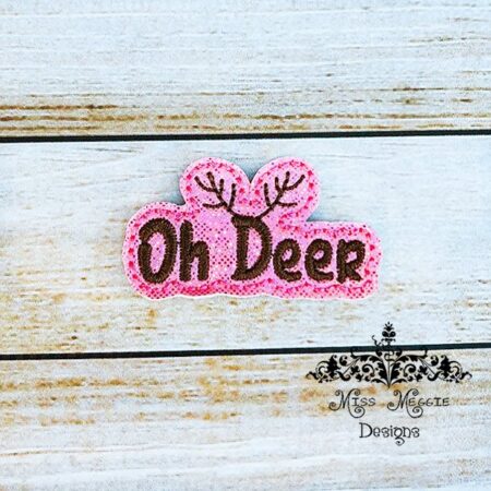 Oh Deer Antler feltie ITH Embroidery design file