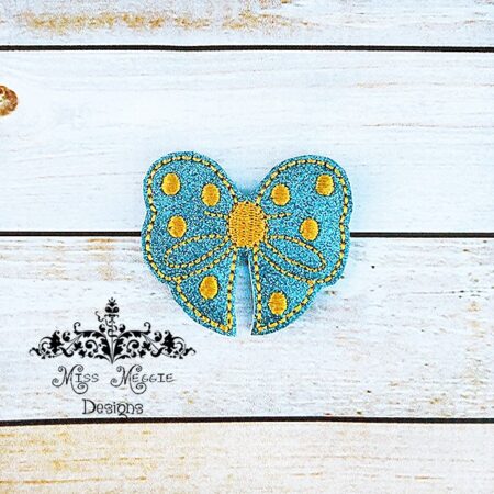 Polka Dot Bow feltie ITH Embroidery design file