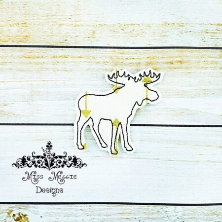 Moose Outline feltie ITH Embroidery design file