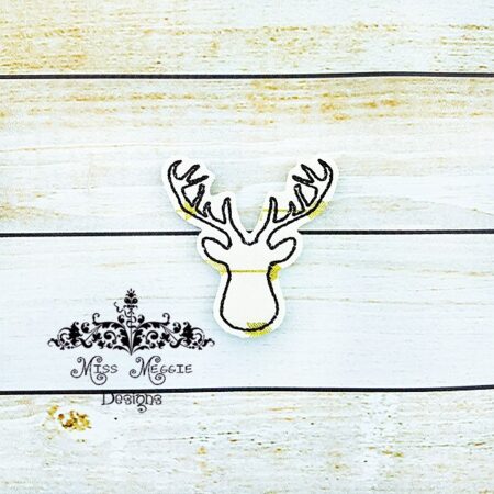 Deer Stag head outline feltie ITH Embroidery design file