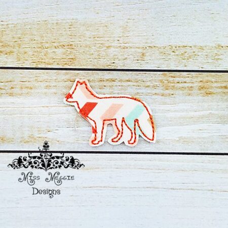 Fox woodland Outline feltie ITH Embroidery design file