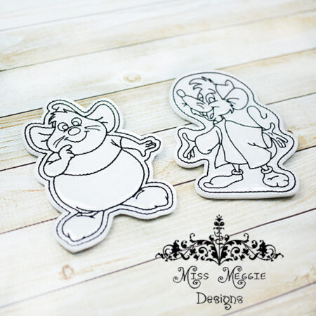 Coloring doll Flat Cindy mice ITH Embroidery design file