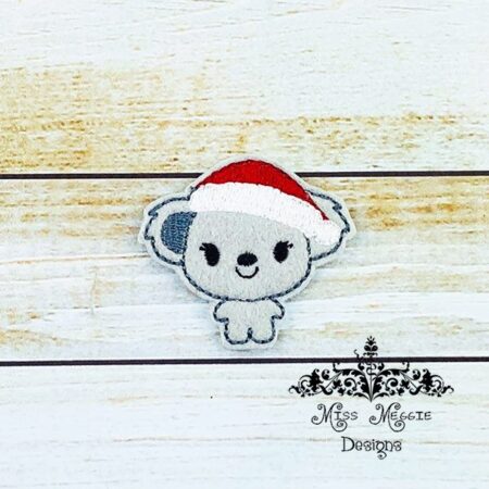 Koala Bear Santa hat Cutie feltie ITH Embroidery design file