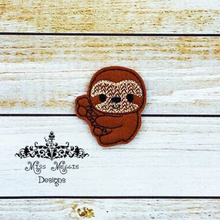 Climbing Sloth Zoo feltie ITH Embroidery design file