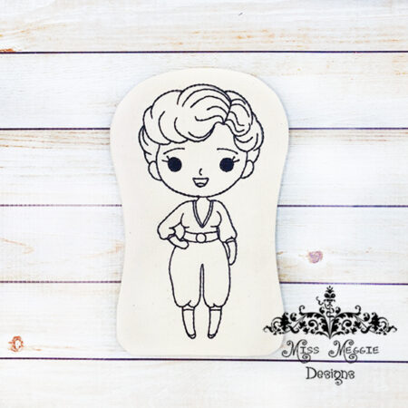 Doodle doll coloring stuffie GG Blanche ITH Embroidery file