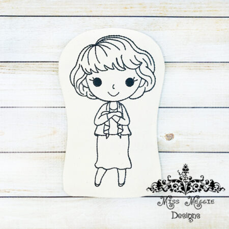 Doodle doll coloring stuffie GG Dorothy ITH Embroidery file